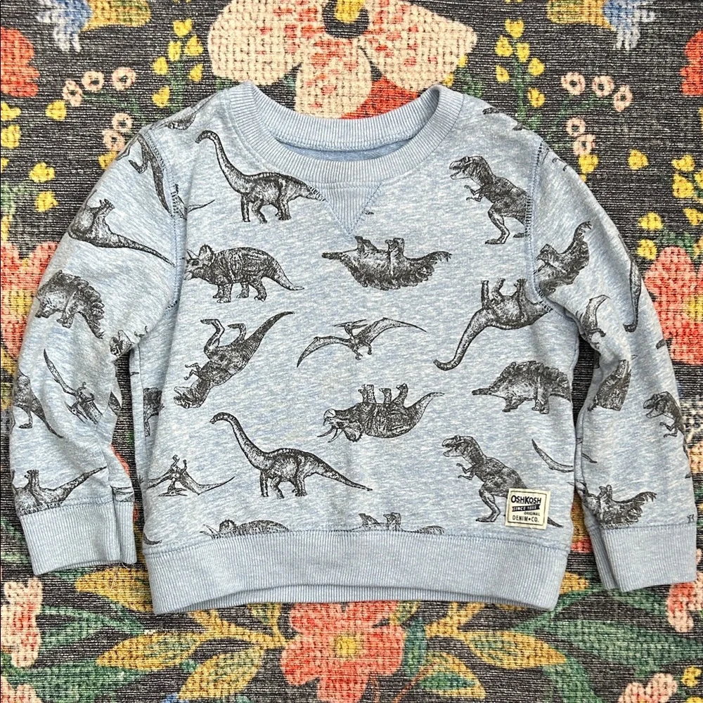 OshKosh B’gosh Blue Dinosaur Sweatshirt, Size 24 Months